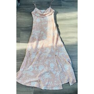 Hello Molly Women's Pink Floral Midi Dress Size 4 Party Cocktail